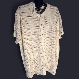 No Boundaries Crochet Knit Polo | Size 3XL | NWT
